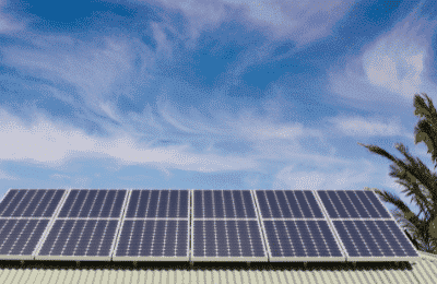 solar panels on a white roof